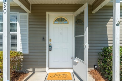 Covered front porch, storm door