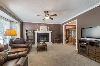 Great room has lots of light & a lovely bay window