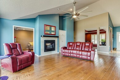 Vaulted ceilings and gas log fireplace