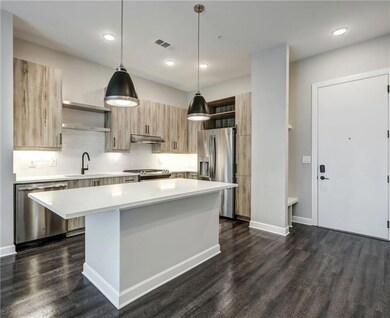 Kitchen with stainless steel appliances, decorativ