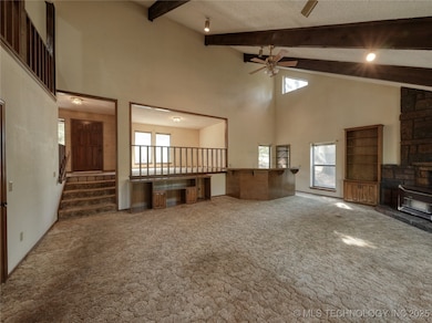  Vaulted beamed ceiling in greatroom
