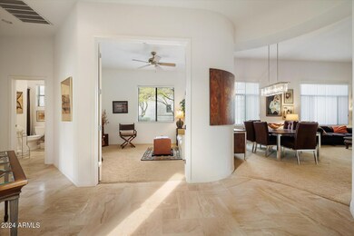 Entry with travertine floor