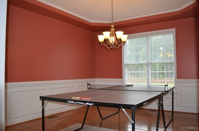 Dining Room - Tray ceiling, nickel chandelier, cro