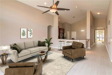 Virtually Staged - Living Room Open to the Kitchen