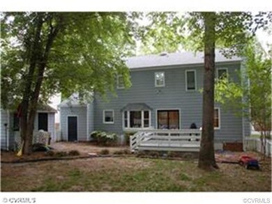 Rear Elevation with deck, detached storage shed & 