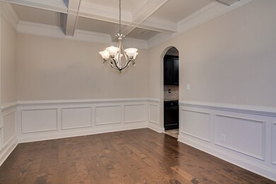 Coffered ceiling in dining room