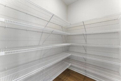 Huge walk-in pantry with abundant shelving for organized storage and easy access to everyday essentials.