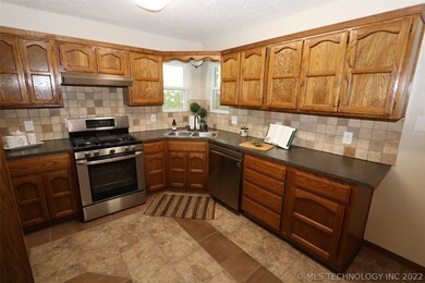 Ample counter space and cabinets in this updated k