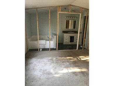 Master bedroom framed for bath