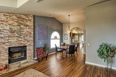 Ledgestone Fireplace/Formal Dining