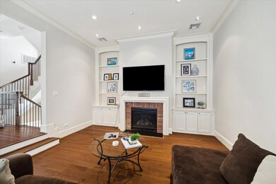 There is a step-down into the Living Room giving t