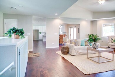 Living room, basement stairs