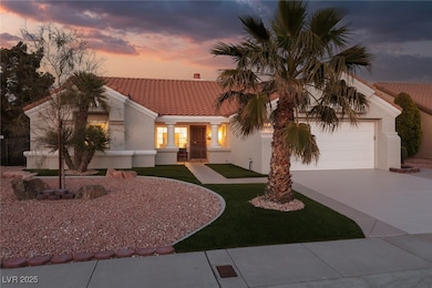 The front of the home shines with tasteful desert