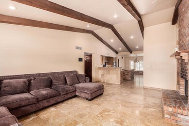 Wood beams carry through