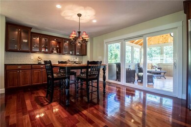 Dining area with custom built in buffet.