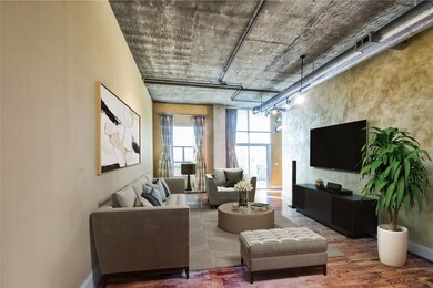 View of living area from the kitchen. V staged