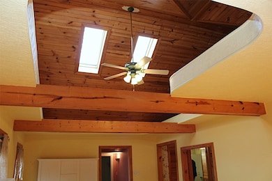 The loft area and skylights as seen from the great room.