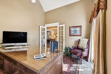 French doors provide a quiet workspace