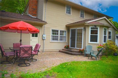 Step from the kitchen onto the patio through the s