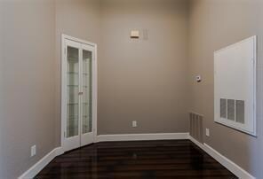 Dining room with built in shelf