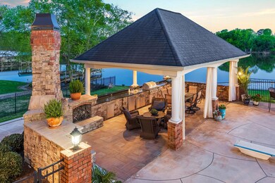 Outdoor kitchen at dusk