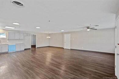 open kitchen, living, dining area