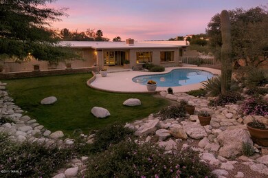 View of Pool from terraced backyard