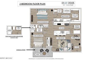 Placita Escondida - 2 Bedroom Floor Plan