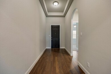 Entryway featuring dark hardwood / wood-style floo