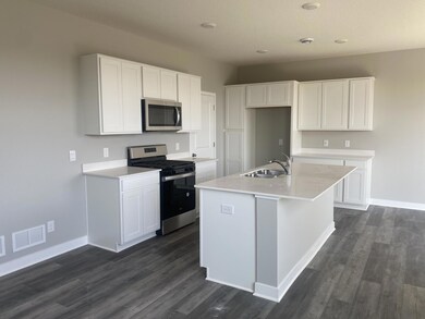 This is a photo of the kitchen of the actual home for sale!  Note the gorgeous quartz tops!