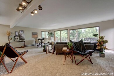 Great room with slider to the west deck