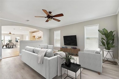 Virtually staged living room