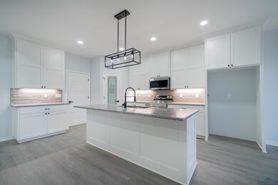 Kitchen with a kitchen island with sink, stainless