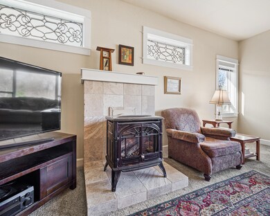 Gas Fireplace, Travertine Hearth
