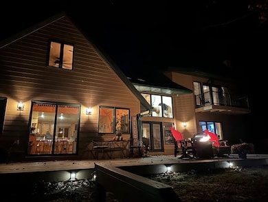 View of the house at night!