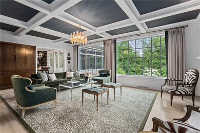FABULOUS COFFERED CEILING IN LARGE FIRST FLOOR LIV