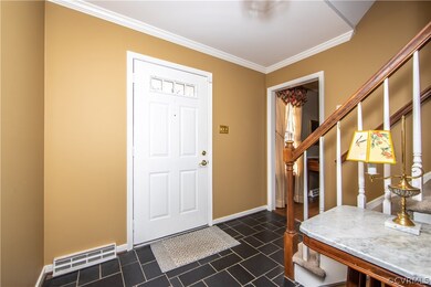 Foyer with slate floor.