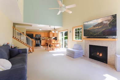 Vaulted living room - new carpet!