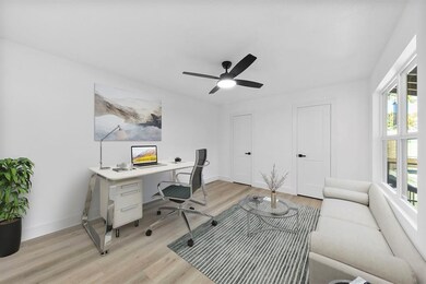 Bright home office with modern decor, featuring a