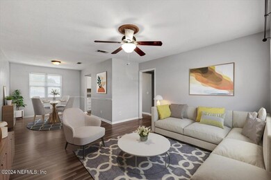 virtual staged dining living combo