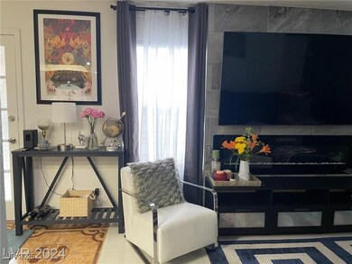 Living area with tile patterned floors