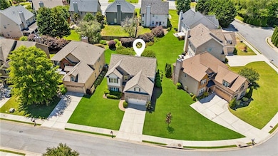 Aerial view of residential area