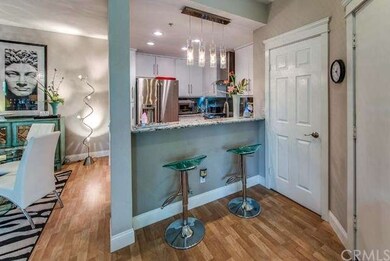 Breakfast bar with custom lighting.  Upgraded door