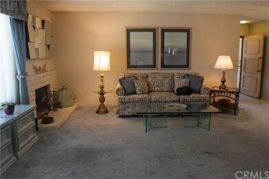 Spacious living room with fireplace
