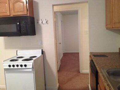 View into bedroom from kitchen