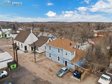 Bird's eye view with a residential view