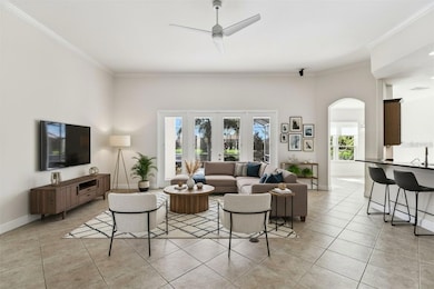 Great room with the lanai/water view