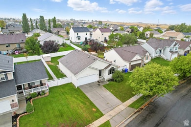 Aerial view of residential area