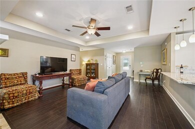 This open floor plan flows from the front door thr