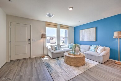Living room with wood finished floors